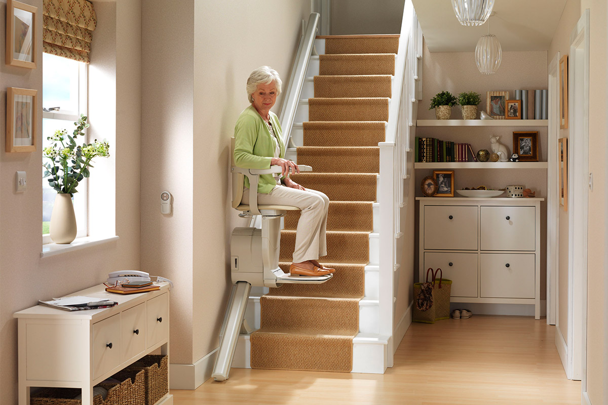 Stairlift rails for straight stairs
