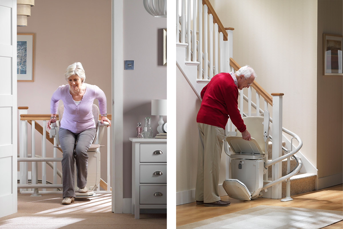 Starts and finishes for curved rail stairlifts